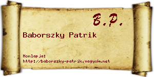 Baborszky Patrik névjegykártya